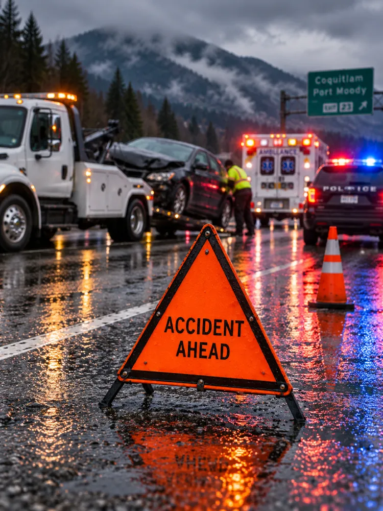Emergency towing service on BC highway